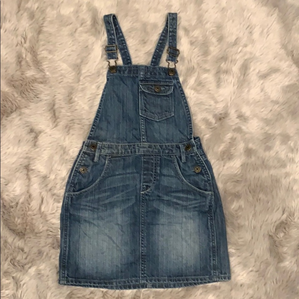 Gap girls denim overall dress Large